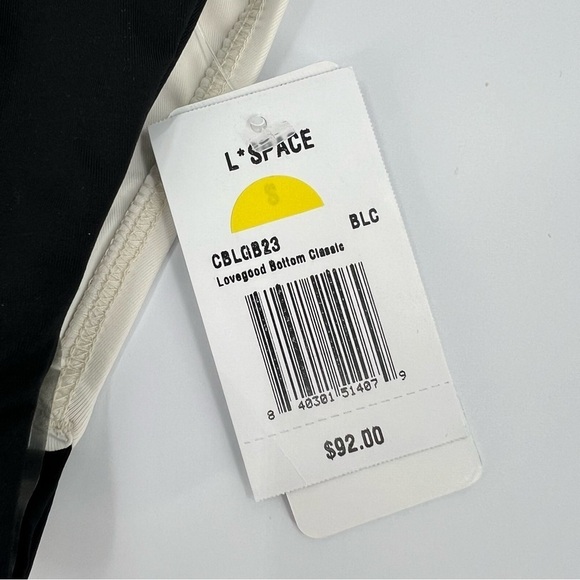 L Space Lovegood Bikini Bottom Classic in Black Cream Size S NEW - Picture 6 of 8